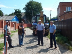 Замена ветхой линии водопровода на участке ул. Новая – ул. Кривая.